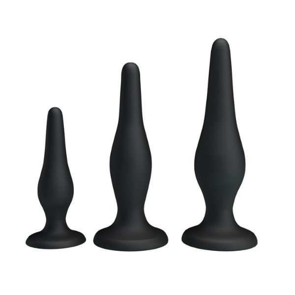 Censan Siyah Silikon Anal Tıkaç Set