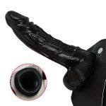 18 cm Belden Bağlamalı İçi Boş Titreşimli  Protez Zenci Penis - Görsel 3