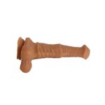 33 cm Et Dokulu Gerçekçi Çift Katmanlı Sünnetsiz Silikon Melez Penis - Horse Power 2 - Görsel 5