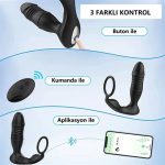 Uzaktan Kumandalı İleri Geri Penis Halkası Manyetik USB Şarjlı Titreşimli Anal Plug - Görsel 4