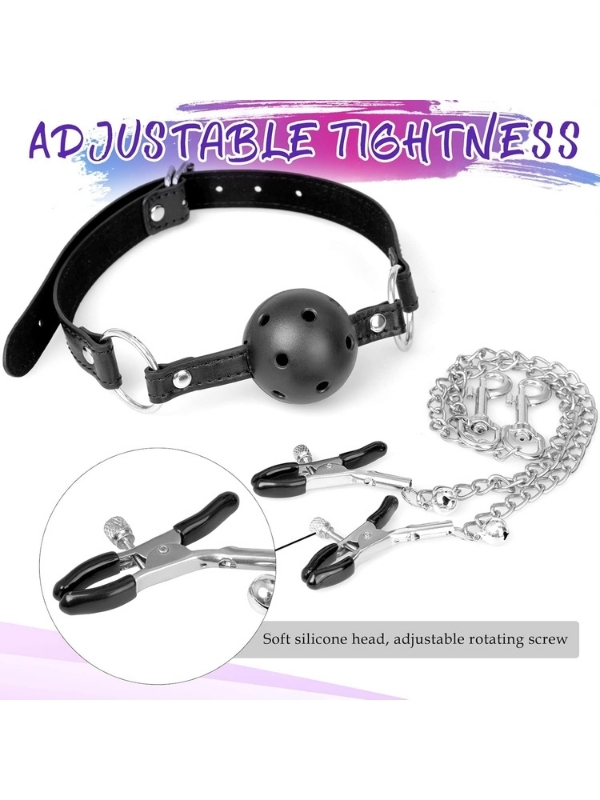 bdsm-4-u-1-arada-bondage-se-7737_2 BDSM 4’ü 1 Arada Bondage Seti – Ağızlık, Klipsler ve Anal Plug Zincir - Görsel 2