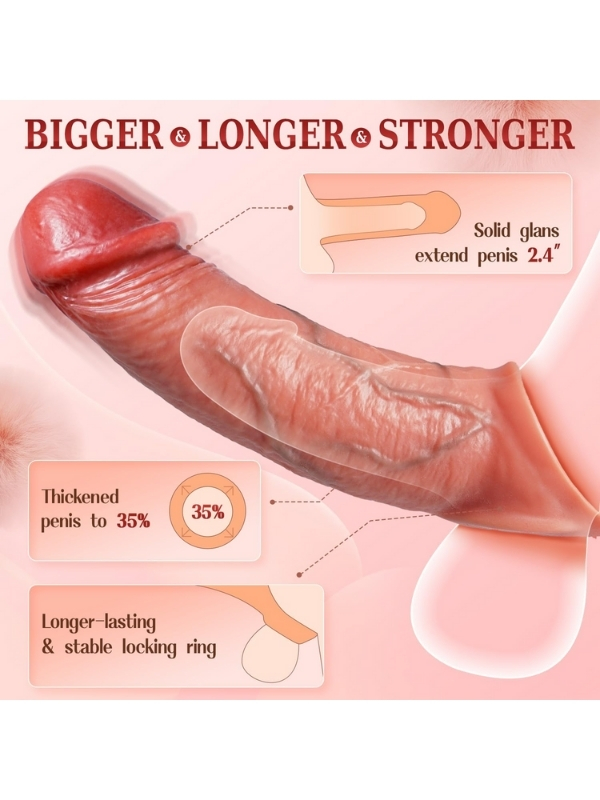 censan-22-cm-ten-rengi-penis-k-7695_1 Censan 22 cm Ten Rengi Penis Kılıfı – Gerçekçi Dokulu Uzatıcı - Görsel 1