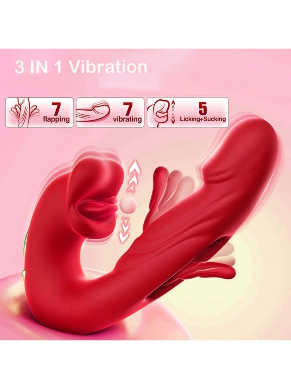 censan-3-u-1-arada-g-noktas-7705_2 Censan 3’ü 1 Arada G Noktası ve Klitoris Vibratörü – Dil ve Emme Fonksiyonlu, Su Geçirmez Silikon Stimülatör (Kırmızı) - Görsel 2