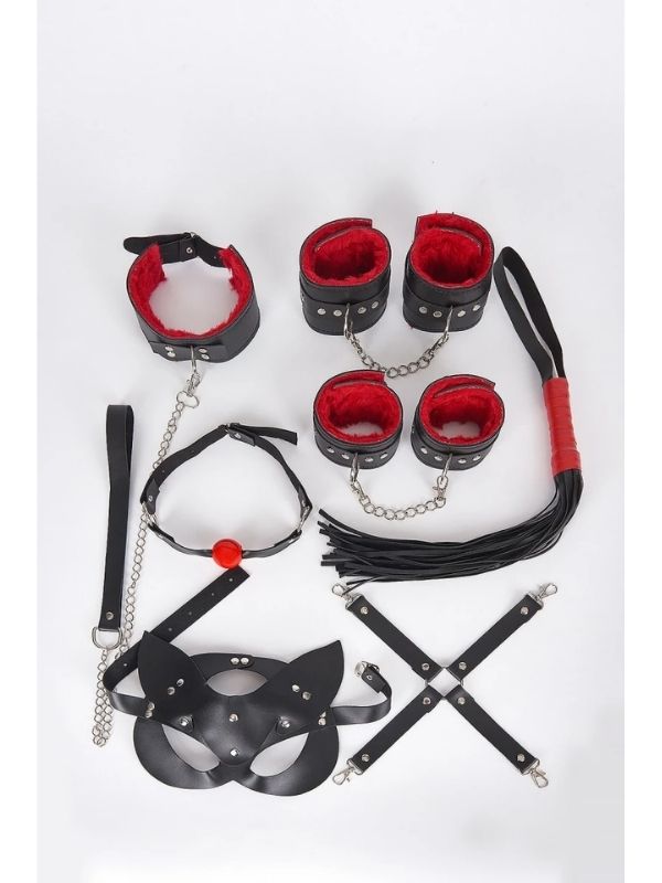 censan-8-parcali-kirmizi-7631_1 Censan 8 Parçalı Kırmızı Fetiş Set - Görsel 1