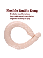 Censan Çift Taraflı Esnek Dildo 40 cm – Gerçekçi Dokulu Ten Renk - Görsel 3