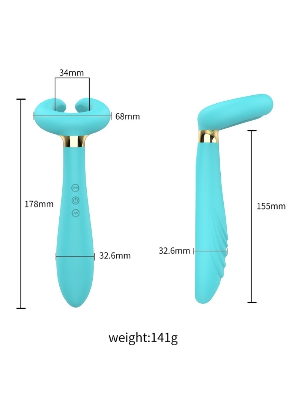 censan-ciftler-icin-klitoris-7703_2 Censan Çiftler için Klitoris Vibratörü – 3 Motorlu Çok Fonksiyonlu Konsolador ve Penis Masajörü (Mavi) - Görsel 2