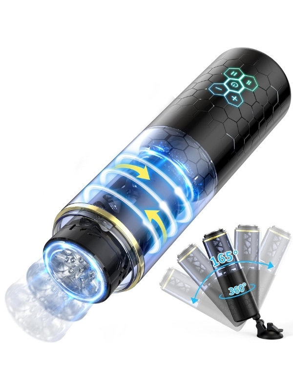 censan-kablosuz-elleri-serbest-7763_1 Censan Kablosuz Elleri Serbest Bırakan Erkek Mastürbatörü – 10 Otomatik İleri Geri ve Dönen Mod, Ayarlanabilir Vantuz Taban, 3D Dokulu İç Kılıf - Görsel 1