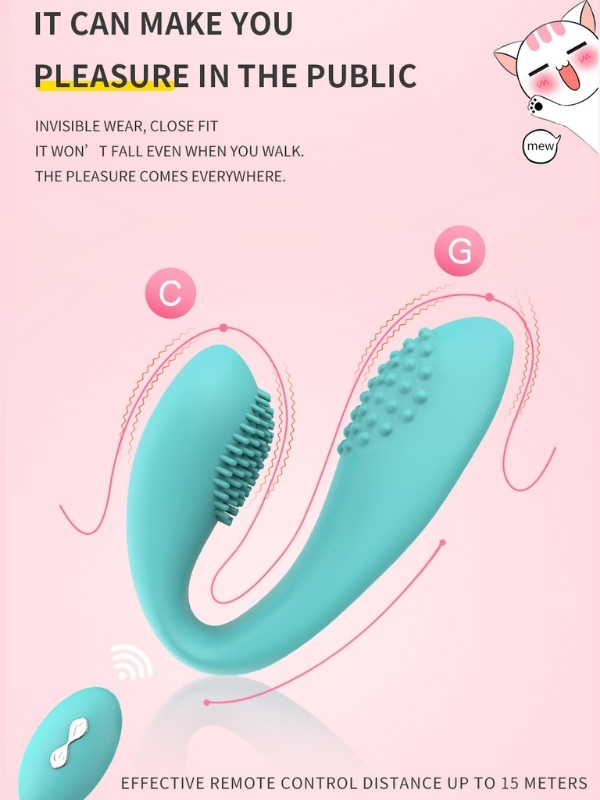 censan-kablosuz-kumandali-ti-7711_4 Censan Kablosuz Kumandalı Tırtıklı Klitoris ve G-Spot Uyarıcı 2 in 1 Çift C Vibratör - Görsel 4