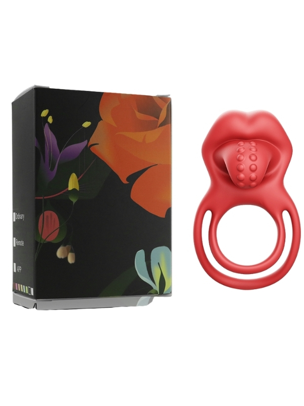 censan-kirmizi-dudak-dil-s-7698_1 Censan Kırmızı Dudak Dil Şeklinde Şarjlı Titreşimli Penis Halkası - Görsel 1