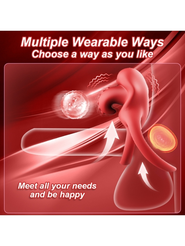 censan-kirmizi-dudak-dil-s-7698_5 Censan Kırmızı Dudak Dil Şeklinde Şarjlı Titreşimli Penis Halkası - Görsel 5