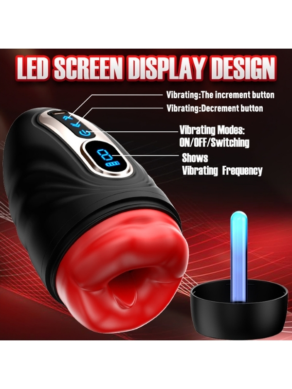 censan-sarjli-isitmali-ve-7759_4 Censan Şarjlı Isıtmalı ve Titreşimli Silikon Dudak Girişli Otomatik Oral Mastürbatör - Görsel 4