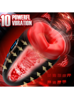 Censan Şarjlı Isıtmalı ve Titreşimli Silikon Dudak Girişli Otomatik Oral Mastürbatör - Görsel 5