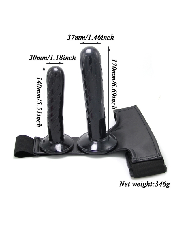 censan-siyah-double-dong-titre-7740_2 Censan Siyah Double Dong Titreşimli Belden Bağlamalı Çift Taraflı Bisex Dildo Vibratör - Görsel 2