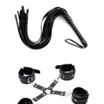 Censan Siyah Kelepçe Kırbaç Set