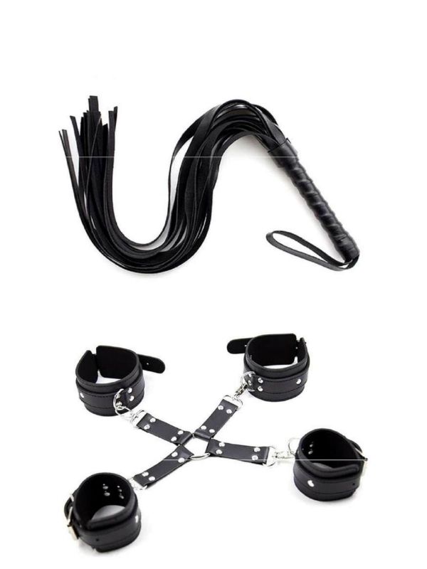 censan-siyah-kelepce-kirbac-7629_1 Censan Siyah Kelepçe Kırbaç Set - Görsel 1