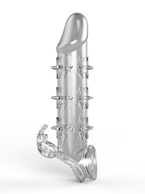 censan-wolf-warrior-crystal-s-7693_2 Censan Wolf Warrior Crystal Şeffaf Dokulu Penis Kılıfı – Esnek TPE Malzeme, Gerçekçi His, 13.8 cm - Görsel 2