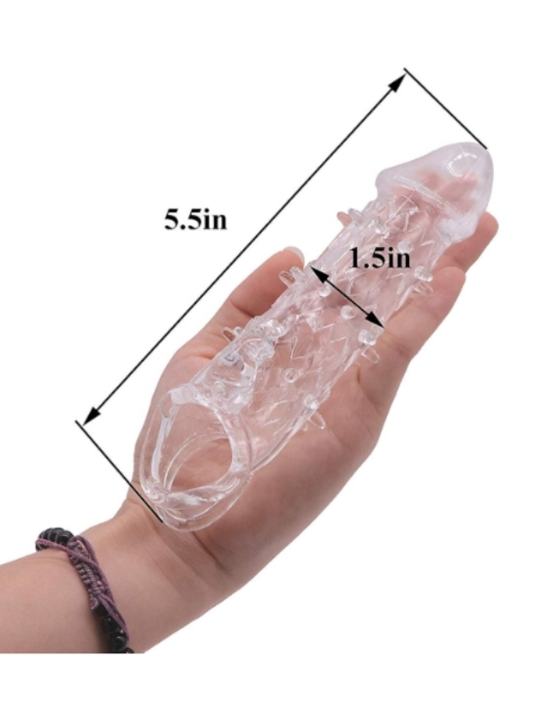 censan-wolf-warrior-crystal-s-7693_4 Censan Wolf Warrior Crystal Şeffaf Dokulu Penis Kılıfı – Esnek TPE Malzeme, Gerçekçi His, 13.8 cm - Görsel 4