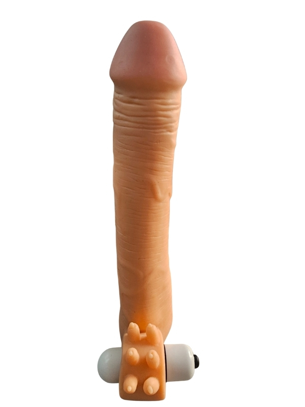 gercekci-penis-kilifi-et-7686_4 Gerçekçi Penis Kılıfı Et Dokusunda Titreşimli Testis Geçmeli 20 cm - Görsel 4