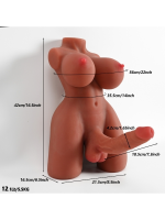 L-Join Gerçekçi 5.5 Kg Brown (Melez) Yarım Vücut Trans Vajina Mastürbatör Dildo - Görsel 2