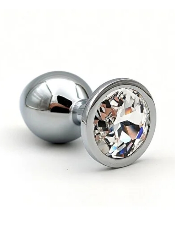 paslanmaz-celik-anal-plug-ti-7682_1 Paslanmaz Çelik Anal Plug Tıkaç Beyaz Taşlı - Görsel 1