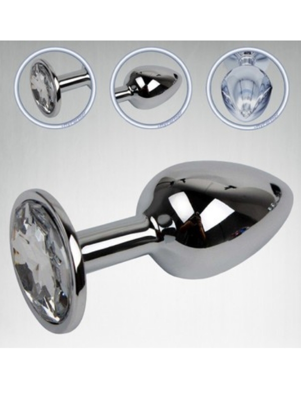 paslanmaz-celik-anal-plug-ti-7682_4 Paslanmaz Çelik Anal Plug Tıkaç Beyaz Taşlı - Görsel 4