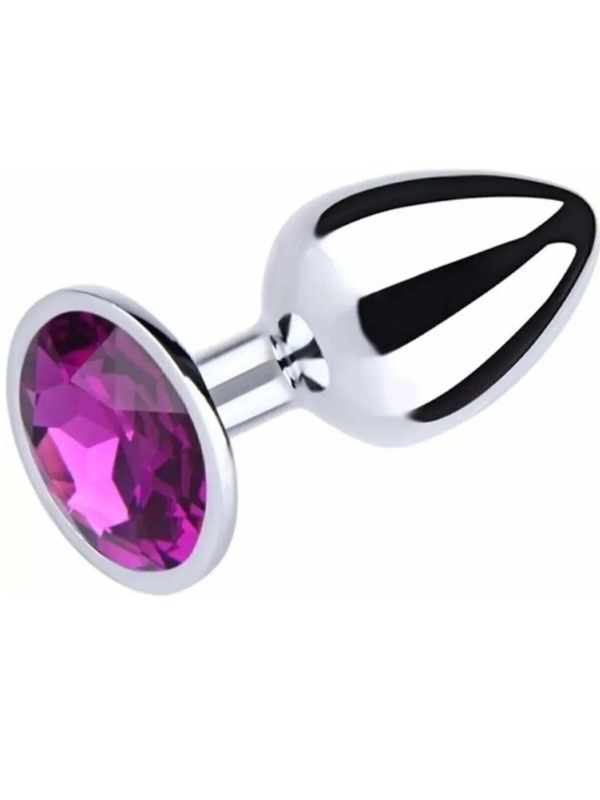 paslanmaz-celik-anal-plug-ti-7684_1 Paslanmaz Çelik Anal Plug Tıkaç Mor Taşlı - Görsel 1