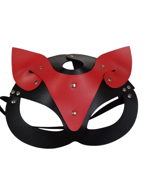 censan-deri-kedi-kiz-maskesi-7893_1 Censan Deri Kedi Kız Maskesi Siyah Kırmızı - Görsel 1
