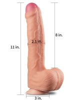 Censan 11 İnç Dual Layer Platinum Silicone Cock - Görsel 5