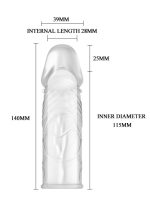 Censan 14cm Saydam 2,5cm Dolgulu Penis Kılıfı - Görsel 3