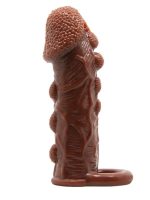 Censan 3 cm Uzatmalı Damarlı Penis Kılıfı Esmer - Görsel 2