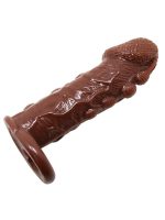 Censan 3 cm Uzatmalı Damarlı Penis Kılıfı Esmer - Görsel 3