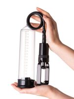 Censan 3 halkalı Penis Pompası, PVC siyah 23,5 cm 3 halkalı - Görsel 3