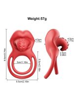 Censan G-Noktası Uyarımlı Dilli Titreşimli Penis Halkası – Çift Yönlü Zevk - Görsel 2