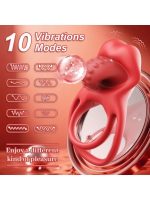 Censan G-Noktası Uyarımlı Dilli Titreşimli Penis Halkası – Çift Yönlü Zevk - Görsel 3