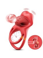 Censan G-Noktası Uyarımlı Dilli Titreşimli Penis Halkası – Çift Yönlü Zevk - Görsel 5