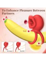 Censan G-Noktası Uyarımlı Dönen (swing) Haraketli Dilli Titreşimli Penis Halkası – Çift Yönlü Zevk - Görsel 4