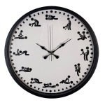 Censan Kamasutra Temalı (Pozizyonlu) Duvar Saati Siyah