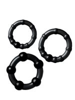 Censan Penis Halka Seti TPE siyah 3,5/3/2 cm