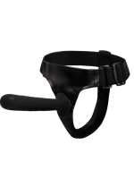 Censan Siyah Double Dong Titreşimli Belden Bağlamalı Çift Taraflı Bisex Dildo Vibratör - Görsel 4