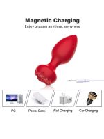 Censan Telefon Kontrollü Full Covered Rubber Rose Anal Plug – Kırmızı - Görsel 3