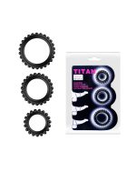 Censan Titan 3'lü Siyah Esnek Penis Halkası Seti - Görsel 4