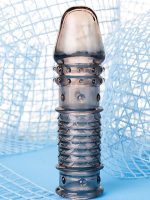 Censan XLover Penis Kılıfı TPE Siyah Şeffaf 13,5 cm - Görsel 2