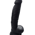 Gerçekçi Testisli Siyah Dildo 20 cm