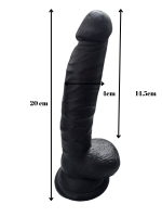 Gerçekçi Testisli Siyah Dildo 20 cm - Görsel 2