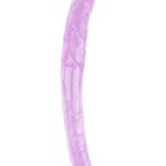 Hi-Rubber Şeffaf Jel Çift Taraflı Dildo - 45cm Mor