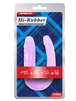 Hi-Rubber Şeffaf Jel Çift Taraflı Eğik Dildo - 17cm Mor - Görsel 2
