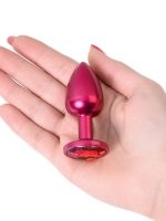 Metal Anal Plug, Metal, kırmızı, kırmızı kristalli, 7,2 cm, Ø2,8 cm, 50 g - Görsel 3