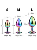 NOXXX Taşlı Çok Renkli Çelik Anal Plug - 3 Boy Set - Görsel 2