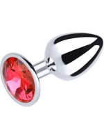Paslanmaz Çelik Anal Plug Tıkaç Kırmızı Taşlı