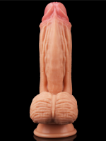Censan 10 İnç Dual layered Platinum Silicone Cock - Flesh - Görsel 2